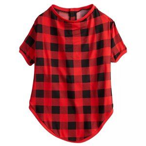 CUDDL DUDS Dog Beary Cool Black Red Plaid One Piece Pajamas - NWT
